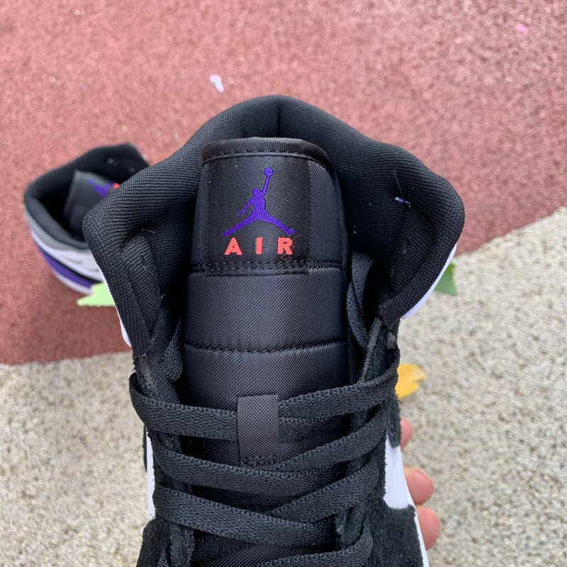 Air Jordan 1 Mid Purple black Suede