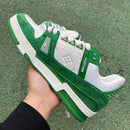 Louis Vuitton Trainer Green Monogram Denim White