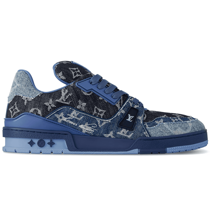 Louis Vuitton LV Trainer Blue Patchwork Monogram Denim