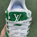 Louis Vuitton Trainer Green Monogram Denim White