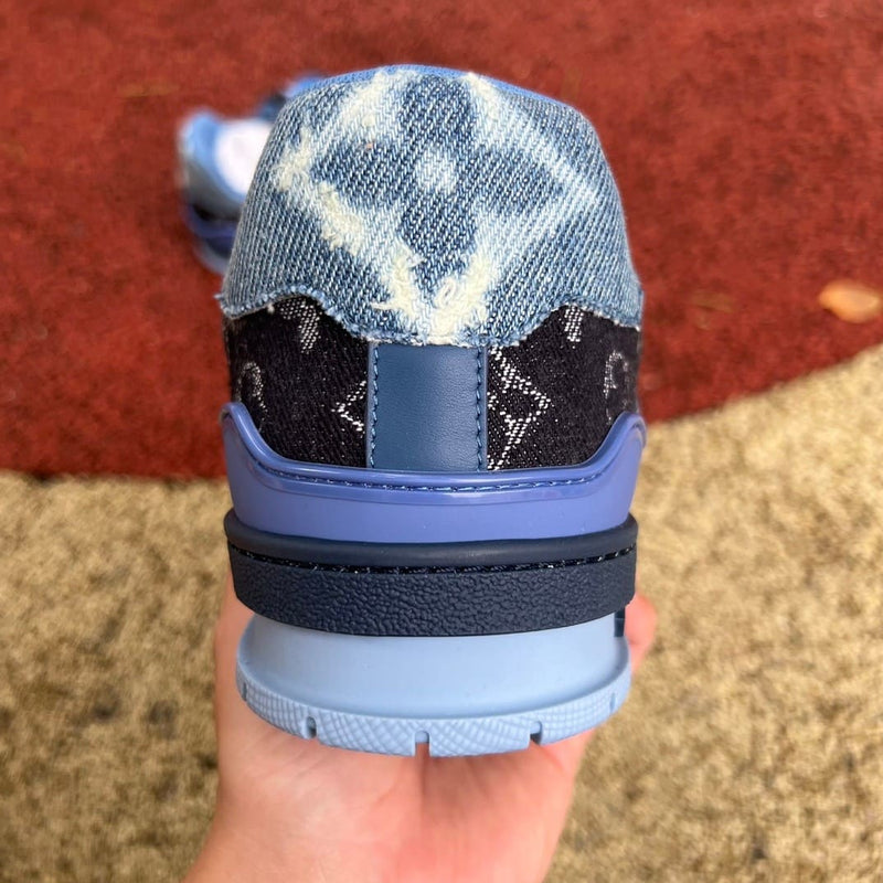 Louis Vuitton LV Trainer Blue Patchwork Monogram Denim