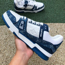 Louis Vuitton LV Trainer Monogram Denim White Blue