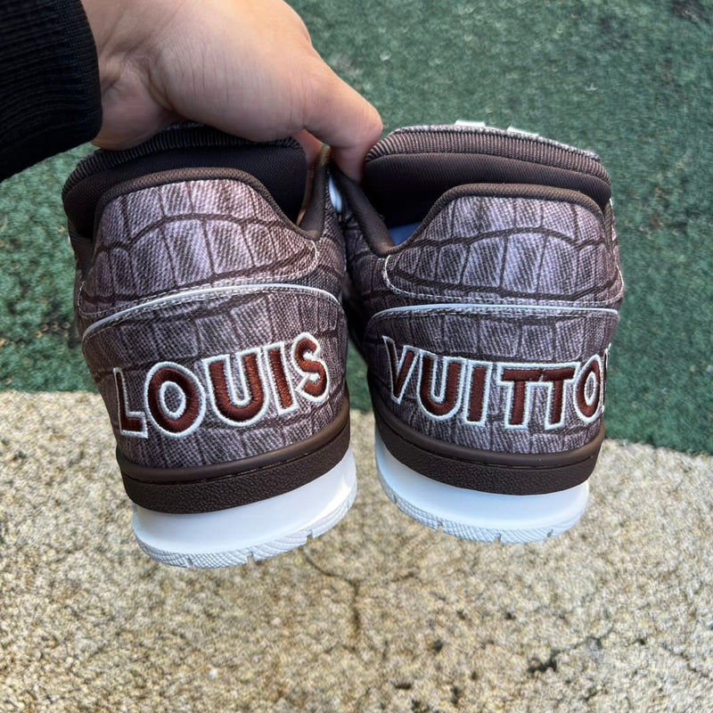 Louis Vuitton LV Trainer Mocha Brown Crocodile