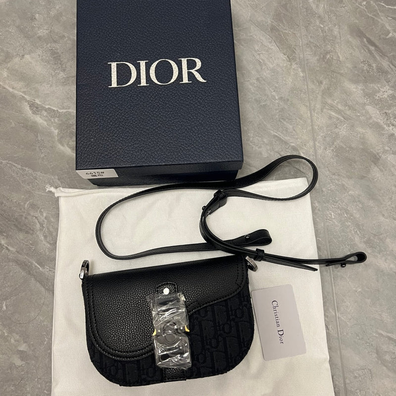 Bolsa mensageiro Jacquard Dior Oblique Black