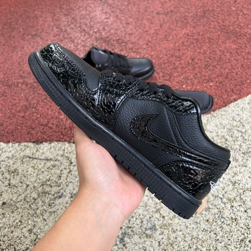 Air Jordan 1 Low SE Patent Elephant Black