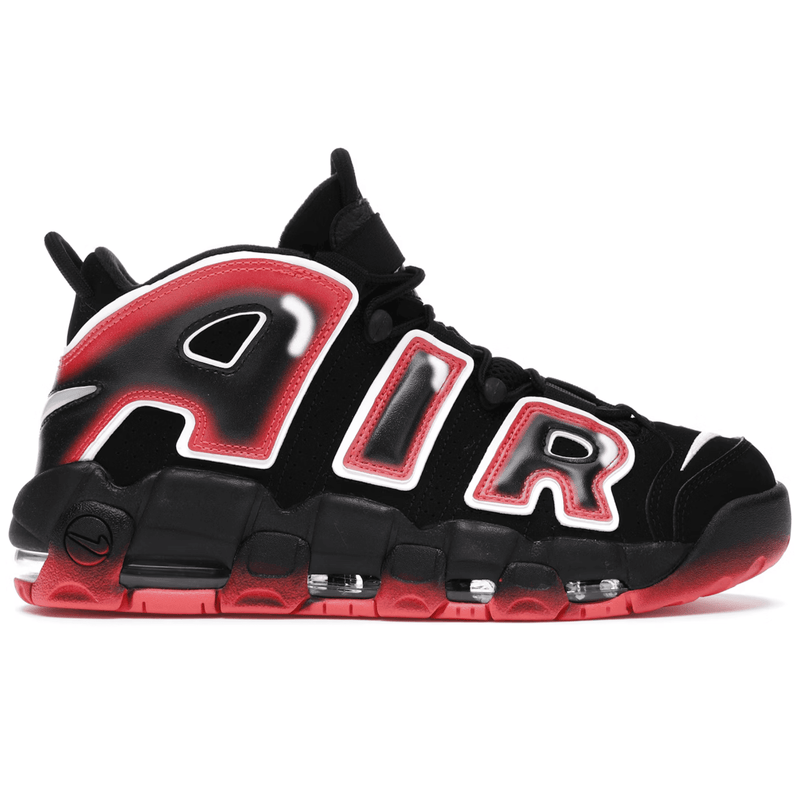 Nike Air More Uptempo Black White Laser Crimson