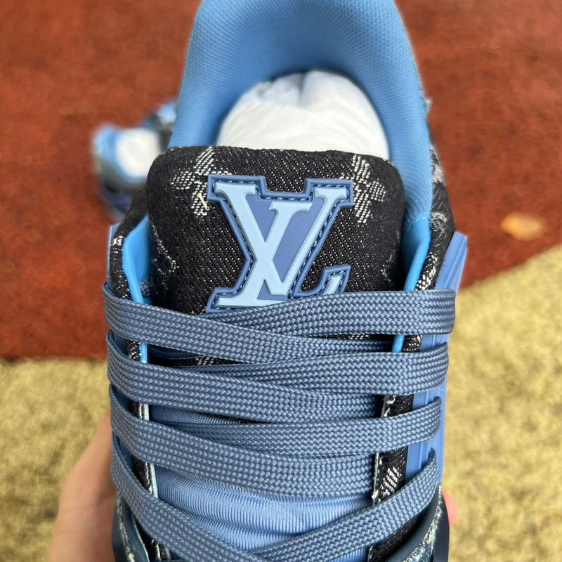 Louis Vuitton LV Trainer Blue Patchwork Monogram Denim