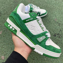Louis Vuitton Trainer Green Monogram Denim White