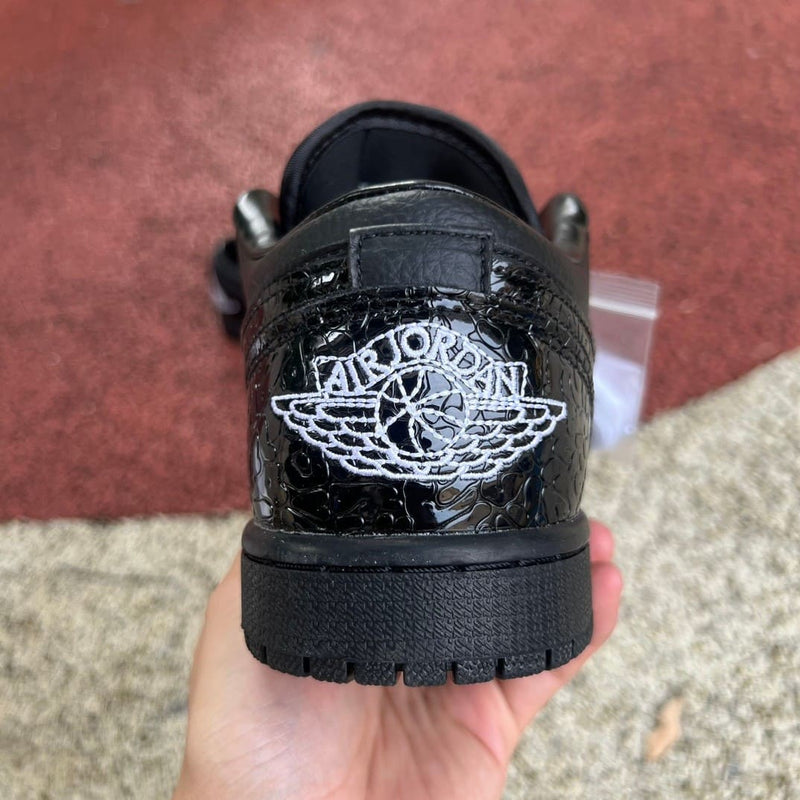 Air Jordan 1 Low SE Patent Elephant Black