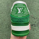Louis Vuitton Trainer Green Monogram Denim White