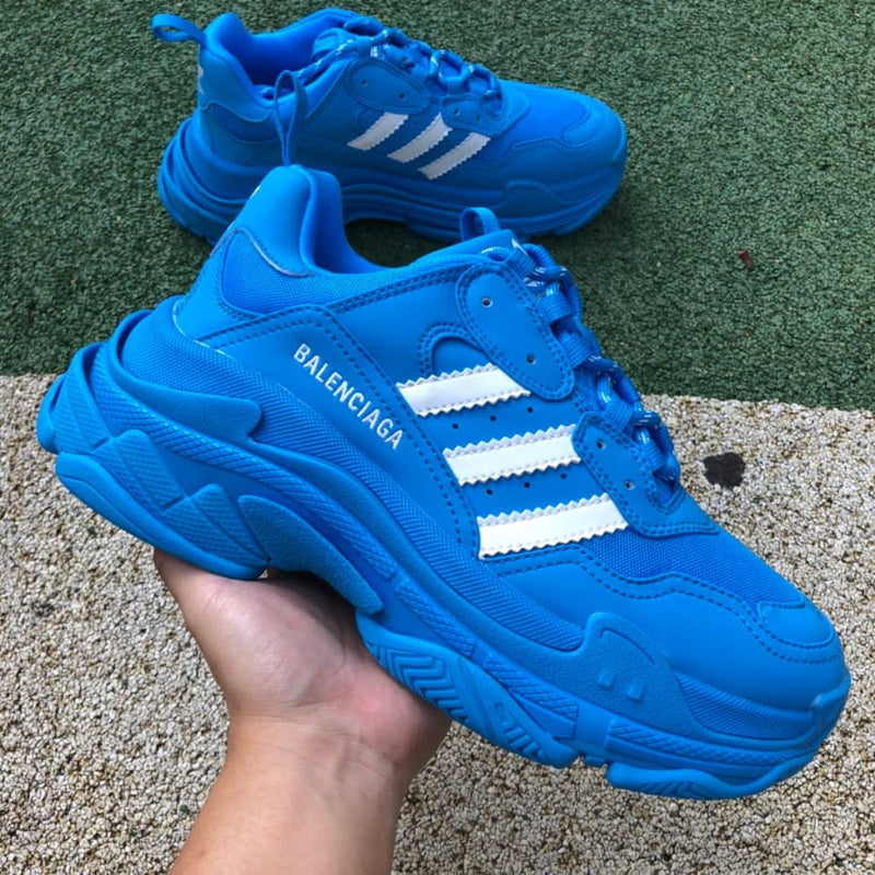 Balenciaga x adidas Triple S Blue White