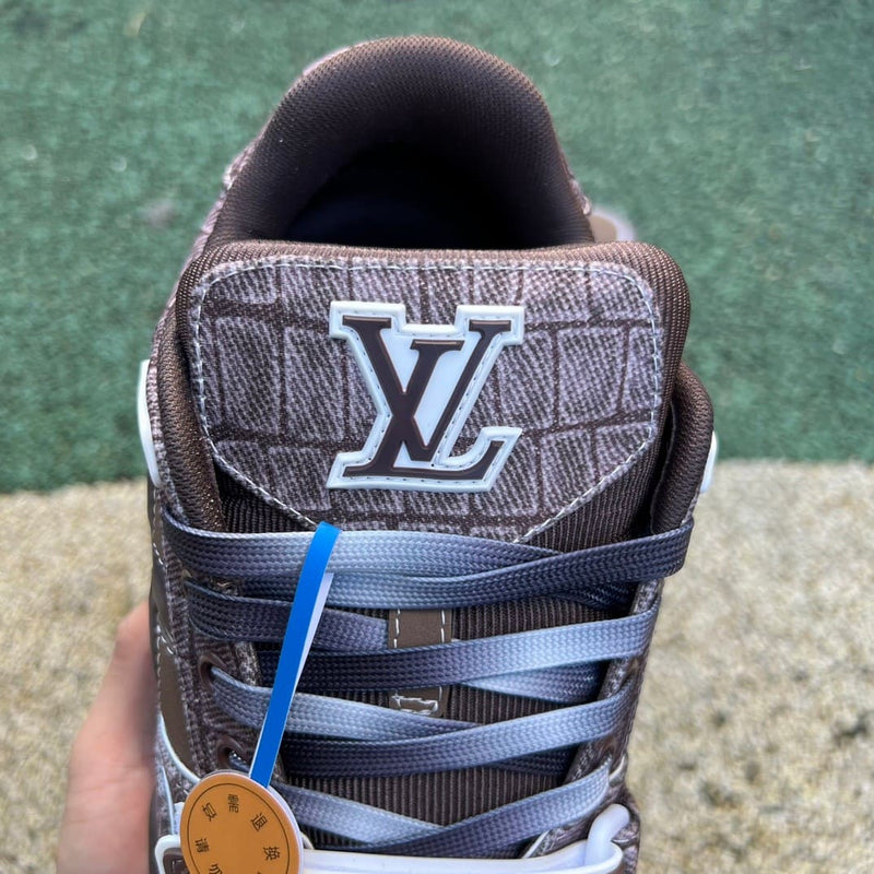 Louis Vuitton LV Trainer Mocha Brown Crocodile