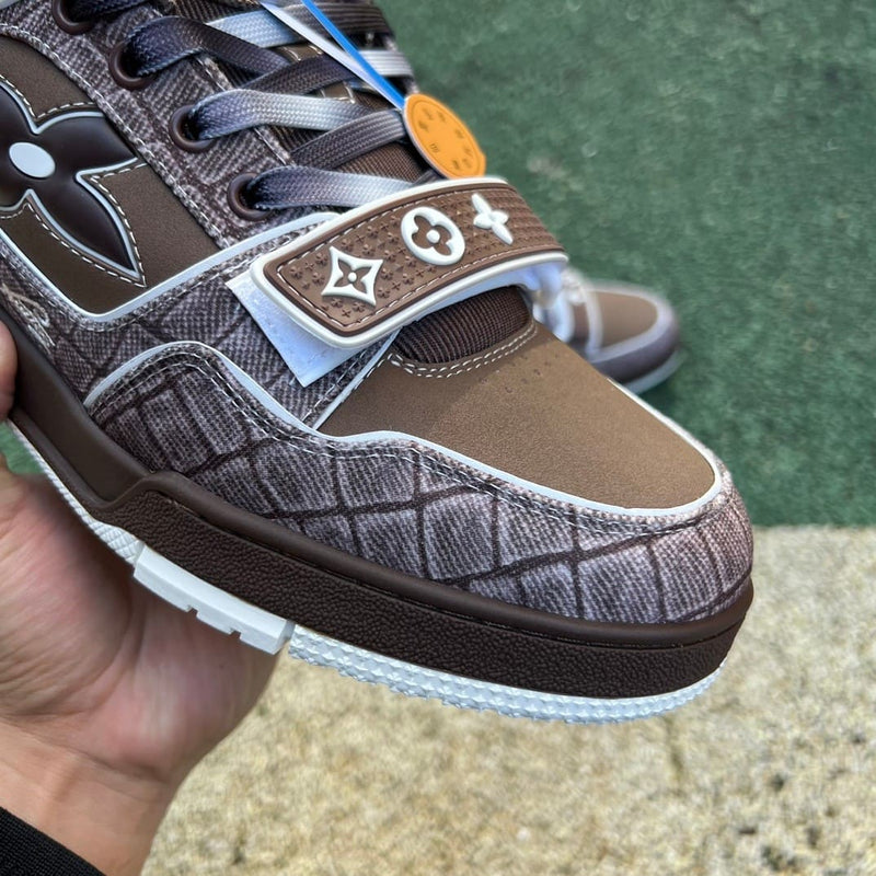 Louis Vuitton LV Trainer Mocha Brown Crocodile