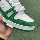 Louis Vuitton Trainer Green Monogram Denim White