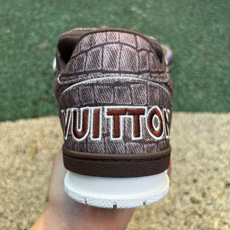 Louis Vuitton LV Trainer Mocha Brown Crocodile