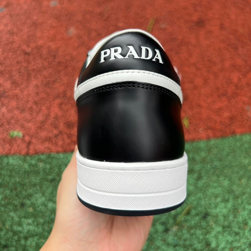 Prada Downtown Low Top Sneakers Leather White Black