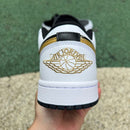 Air Jordan 1 Low White Black Metallic Gold Swoosh