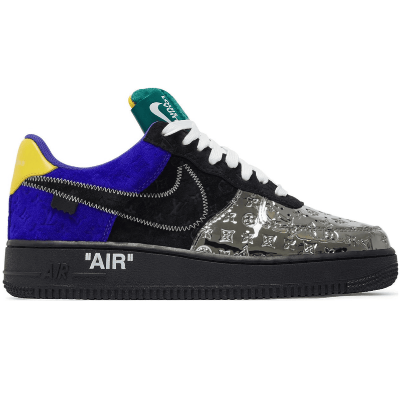 Louis Vuitton Nike Air Force 1 Low By Virgil Abloh Black Metallic Silver