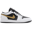 Air Jordan 1 Low White Black Metallic Gold Swoosh