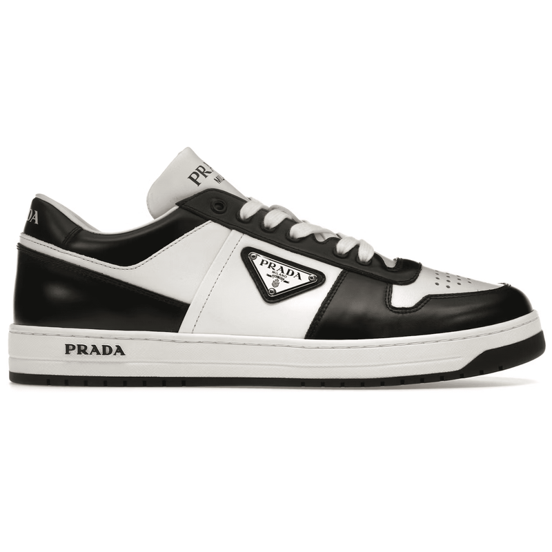 Prada Downtown Low Top Sneakers Leather White Black