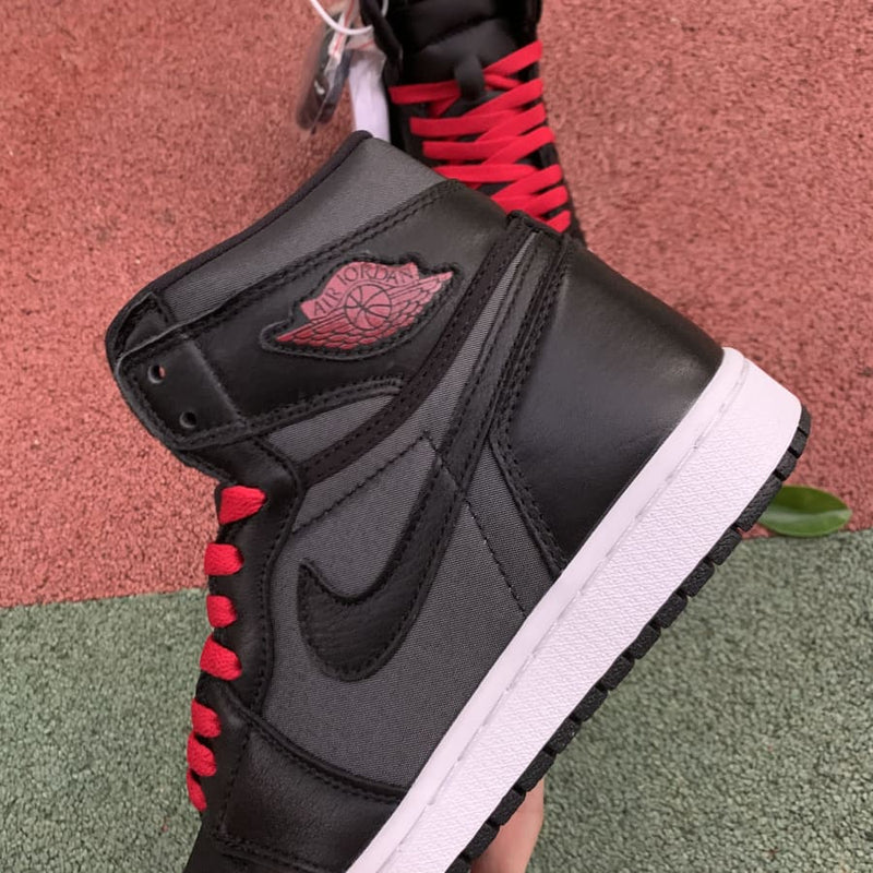 Air Jordan 1 Retro High Black Satin Gym Red