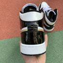 Air Jordan 1 Mid Patent Black White Gold
