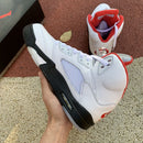 Air Jordan 5 Retro Fire Red Silver Tongue