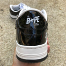 A Bathing Ape Bape Sta Patent Leather Black White