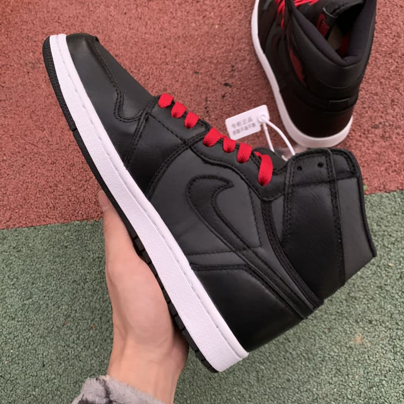 Air Jordan 1 Retro High Black Satin Gym Red